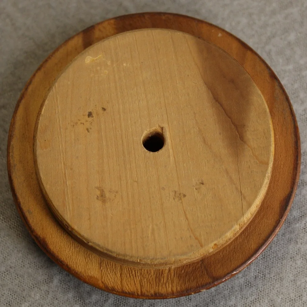 Handmade Heart Trinket Box Cedar Wood Brown Swivel Lid Signed Folk Art Gift